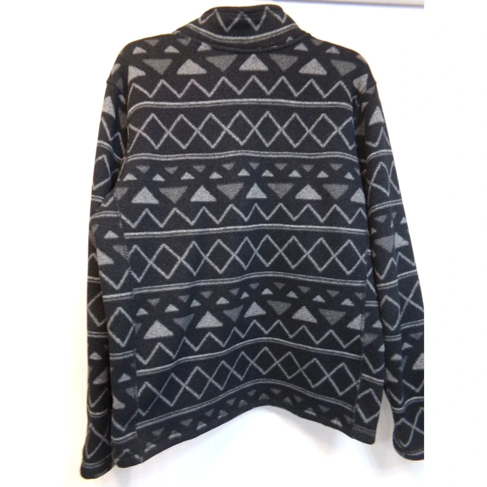 The North Face Mens Quarter Zip Pullover Fleece Aztec‎ Design Black Gray Size L